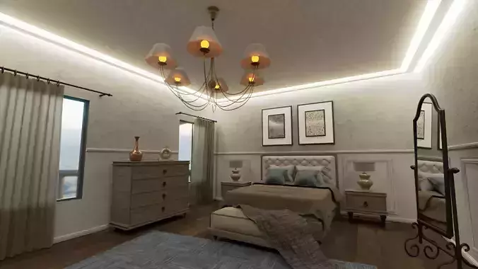 Bedroom Set room with bed and chairs