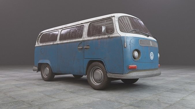 VW 1972 Camper van  Low-poly 3D model