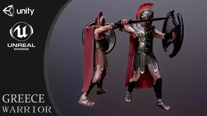Greece WarrioR Low-poly 3D model