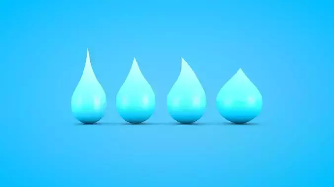Water Drops Low-poly 3D model