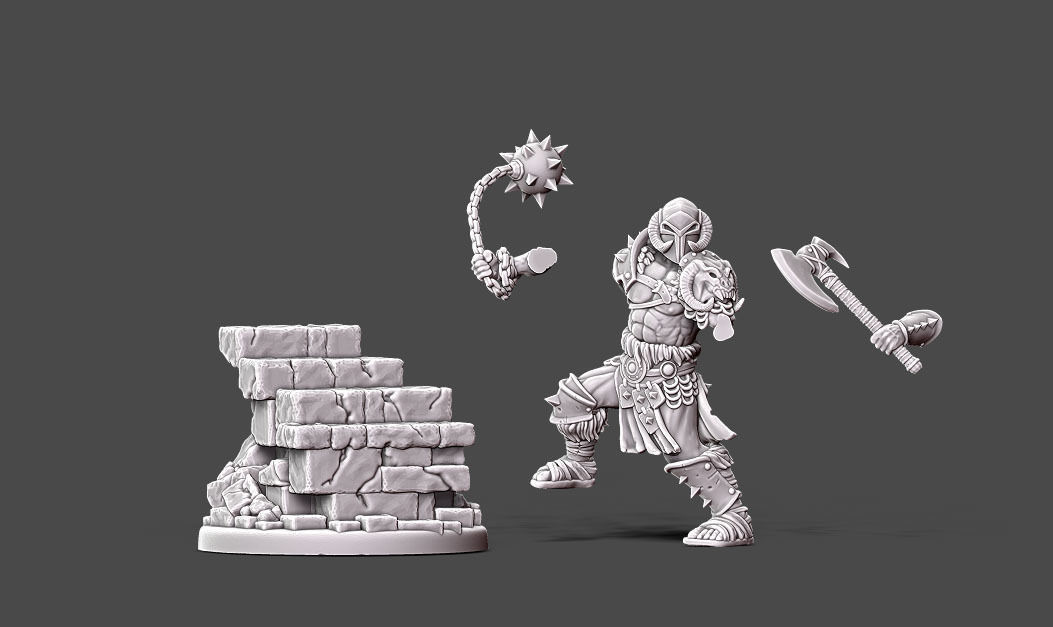 barbarian warlord - 35 mm scale 3D print model_7