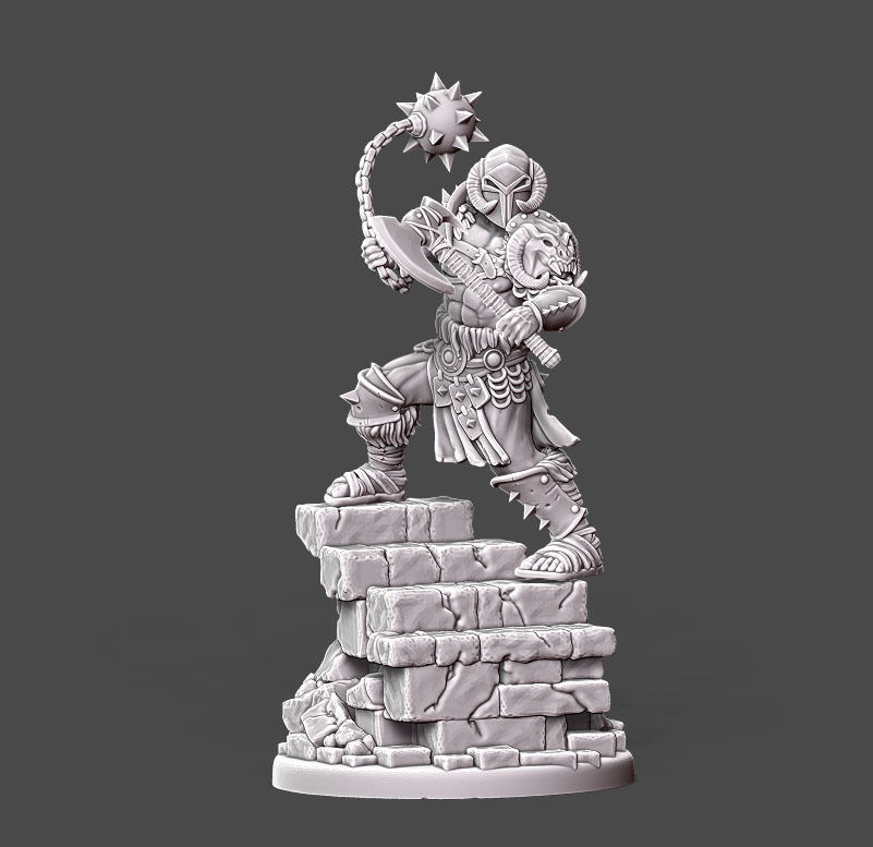 barbarian warlord - 35 mm scale 3D print model_5