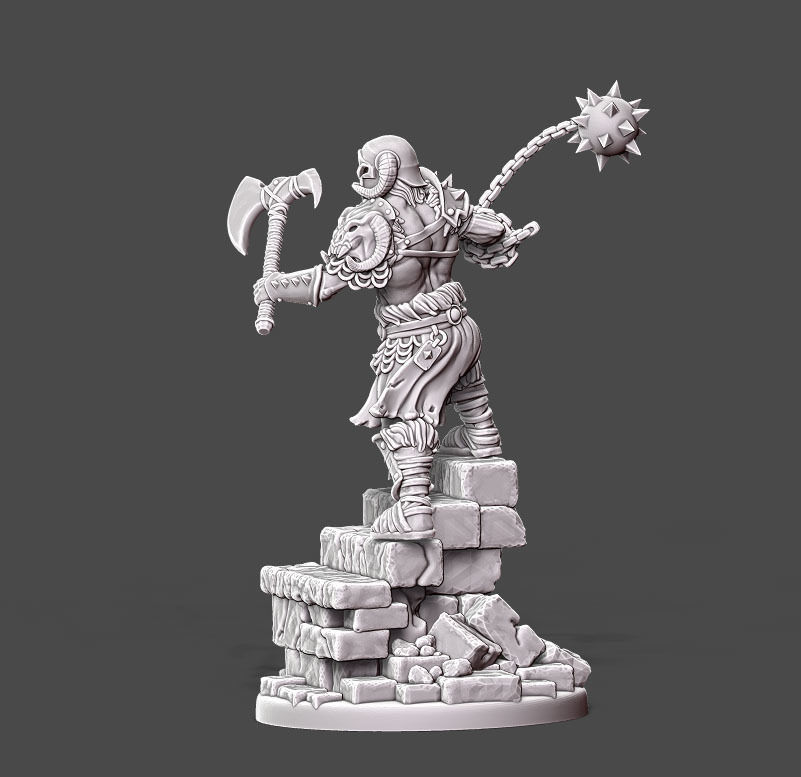 barbarian warlord - 35 mm scale 3D print model_3