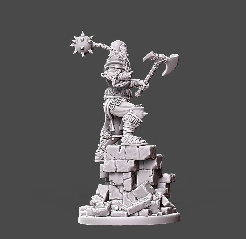 barbarian warlord - 35 mm scale 3D print model_1