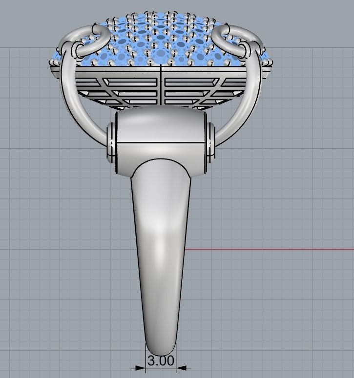 ring with many stones 3D print model_7