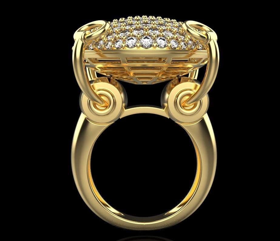 ring with many stones 3D print model_2