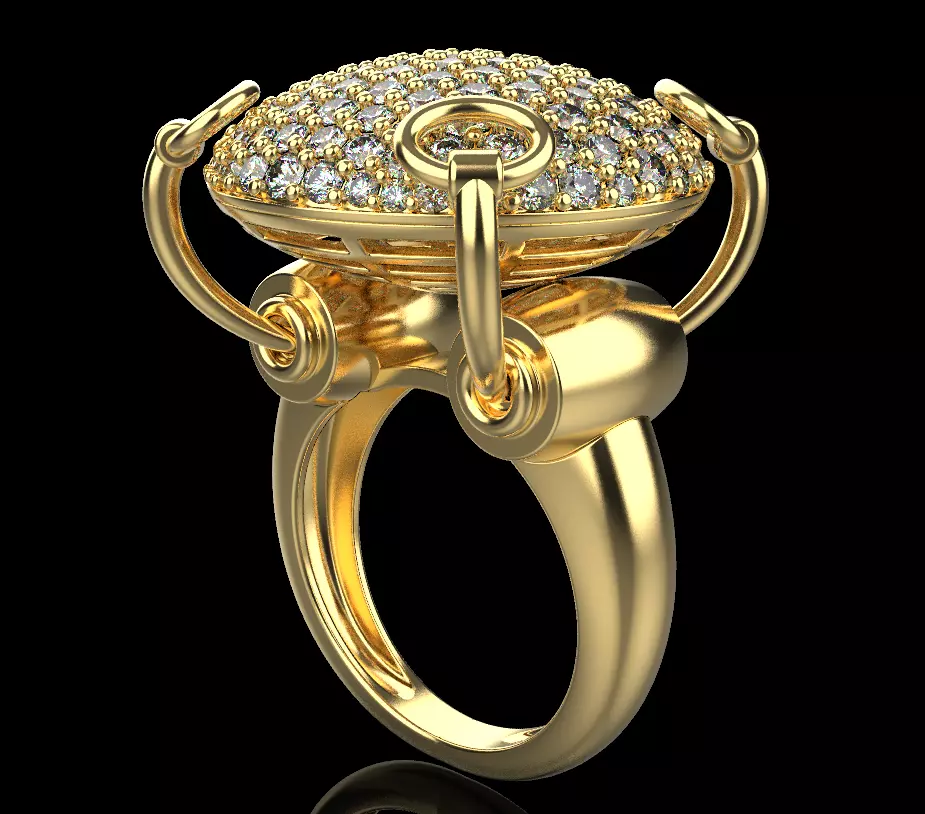 ring with many stones 3D print model_0