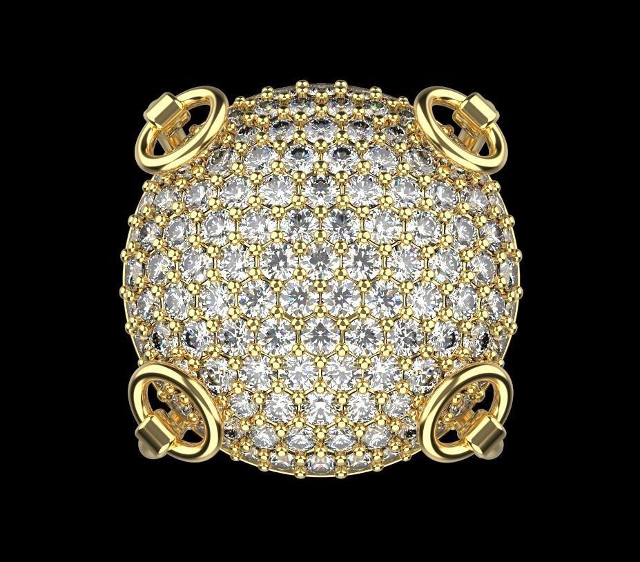 ring with many stones 3D print model_3