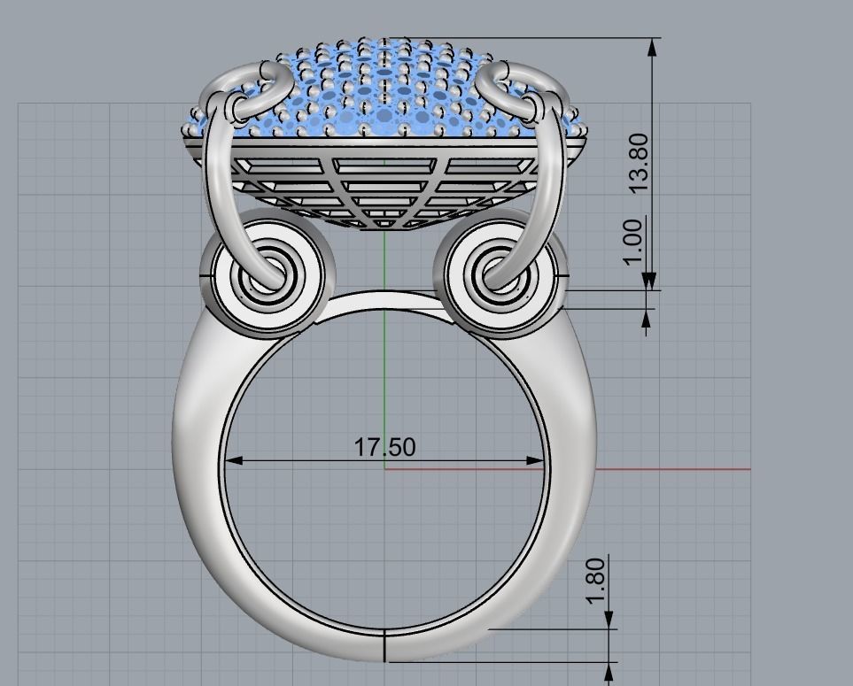 ring with many stones 3D print model_6