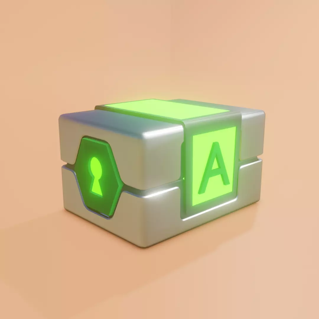 Low poly Treasure crate or Treasure Box Low-poly 3D model