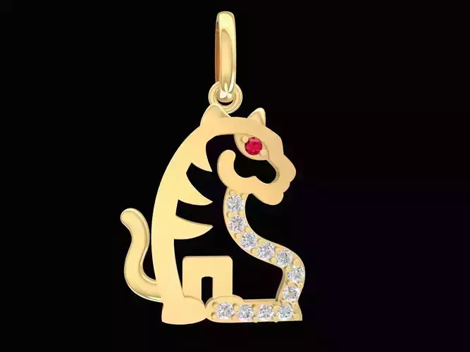 lucky diamond tiger pendant 3215