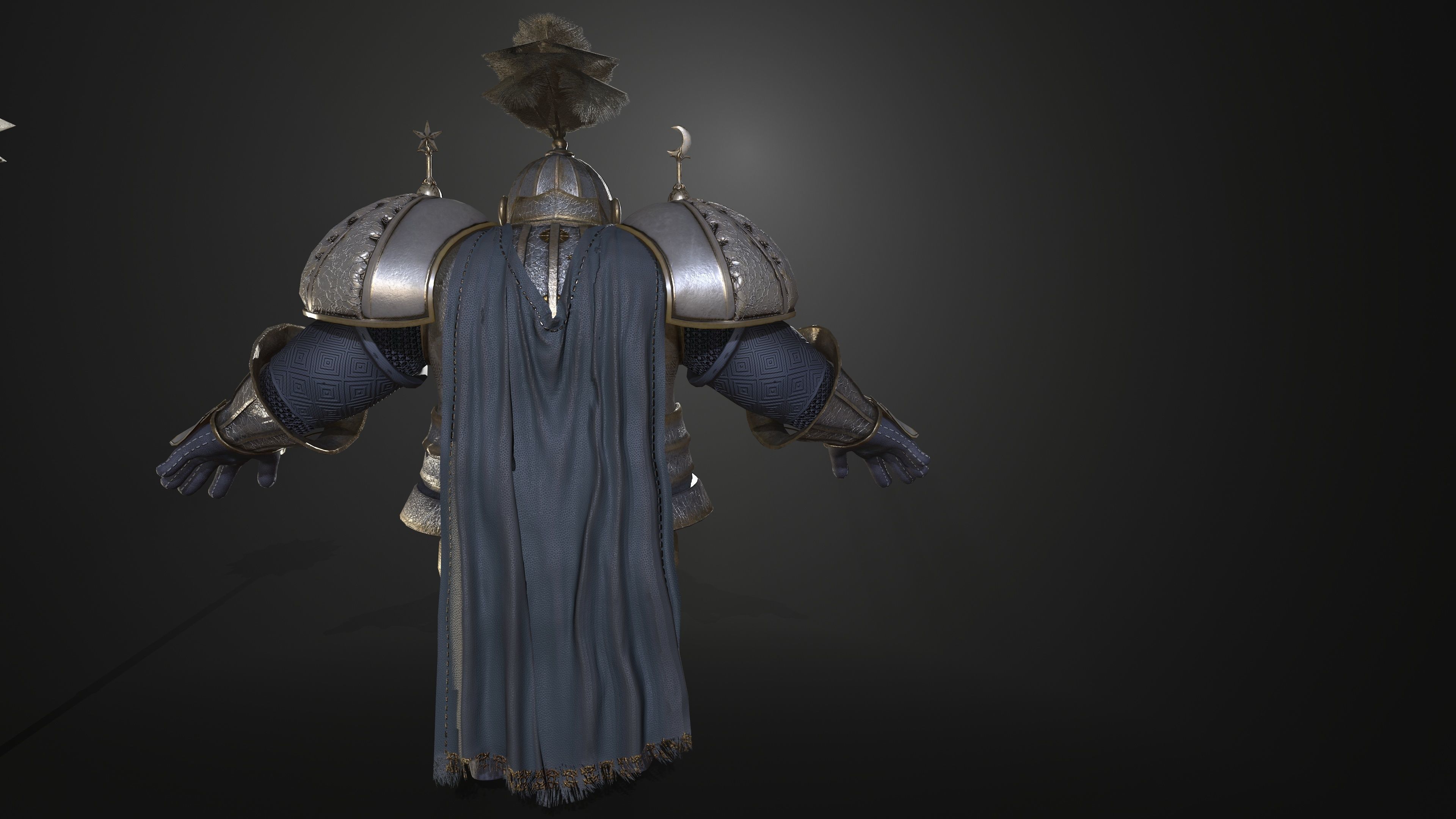 Rottund knight Low-poly 3D model_5