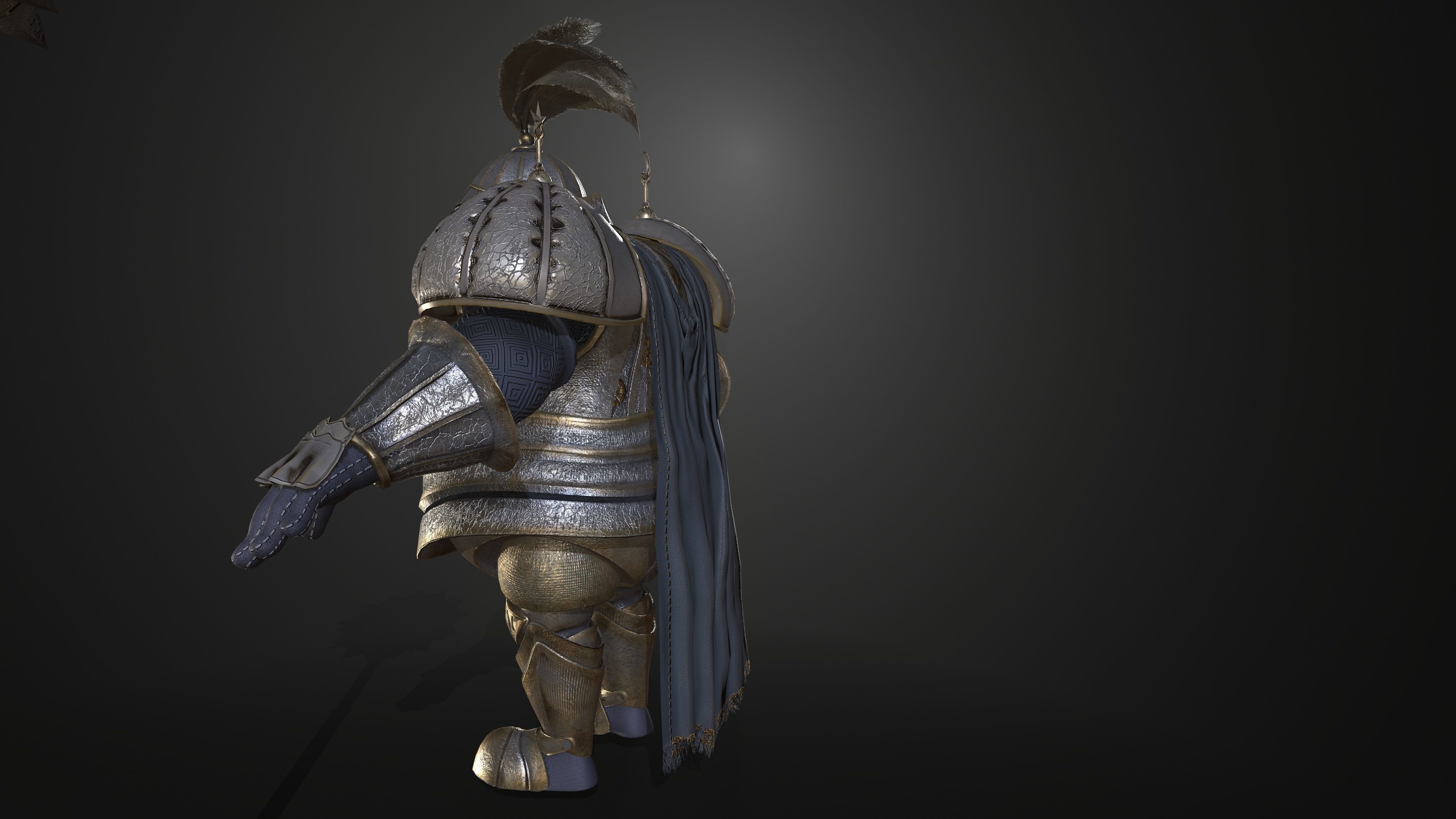 Rottund knight Low-poly 3D model_6