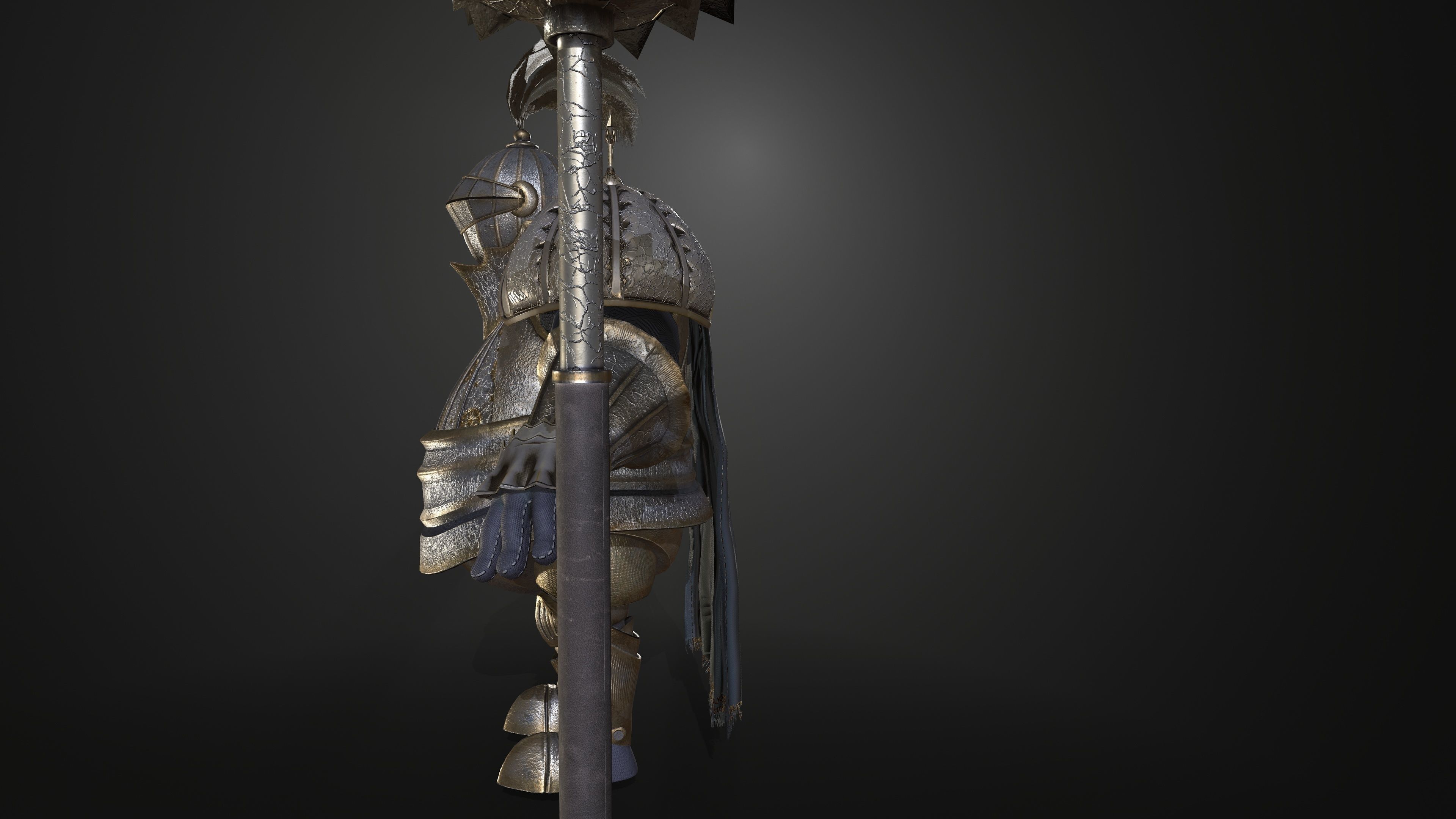 Rottund knight Low-poly 3D model_7