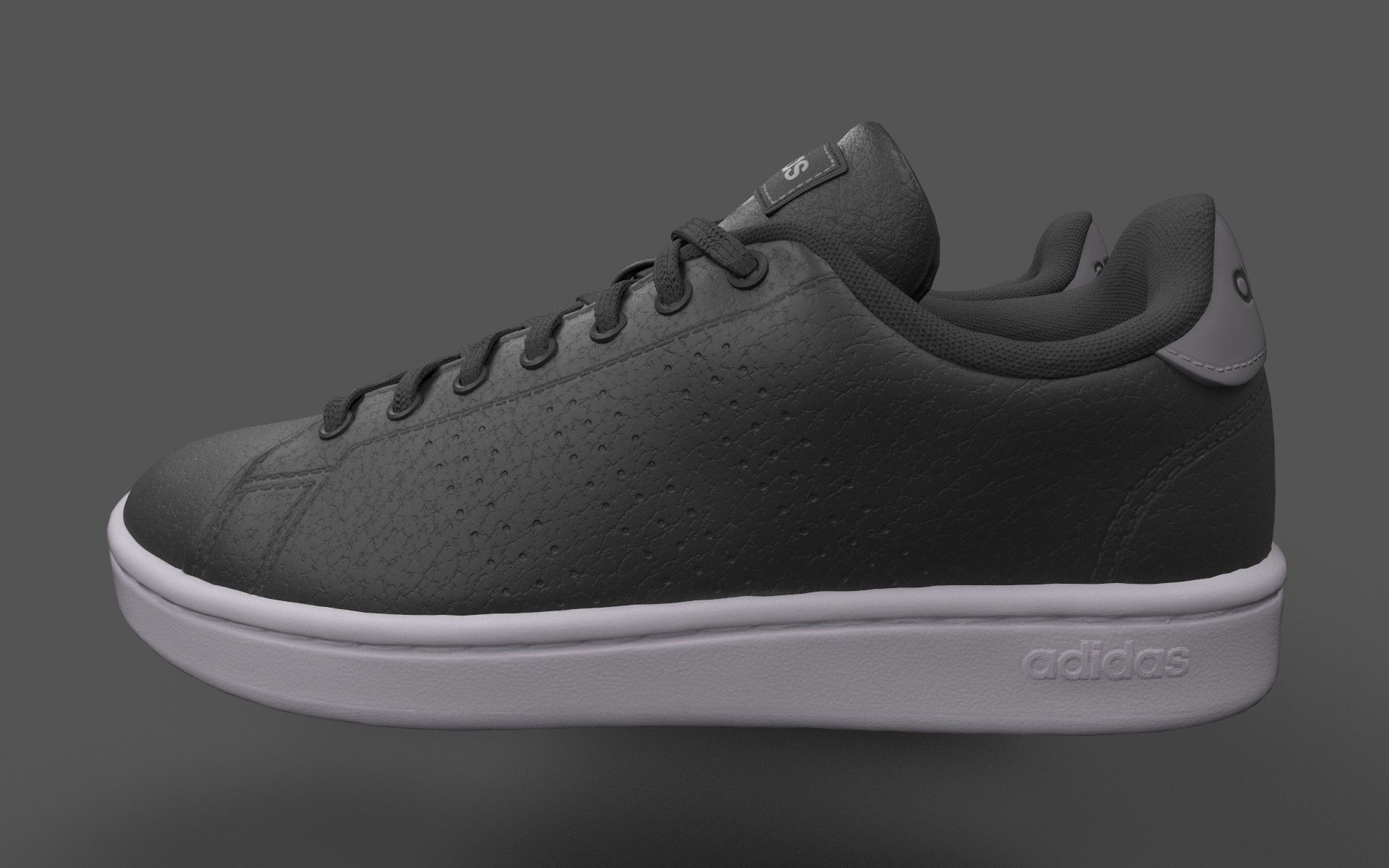 Casual shoe Low-poly 3D model_3