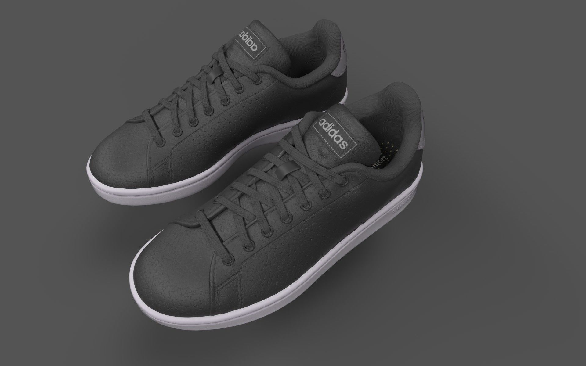 Casual shoe Low-poly 3D model_9
