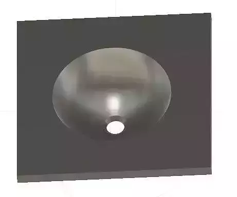 Washbasin 3d square sink with round hole in middle