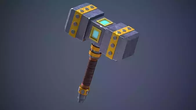 Low-poly Fantasy Sledgehammer model