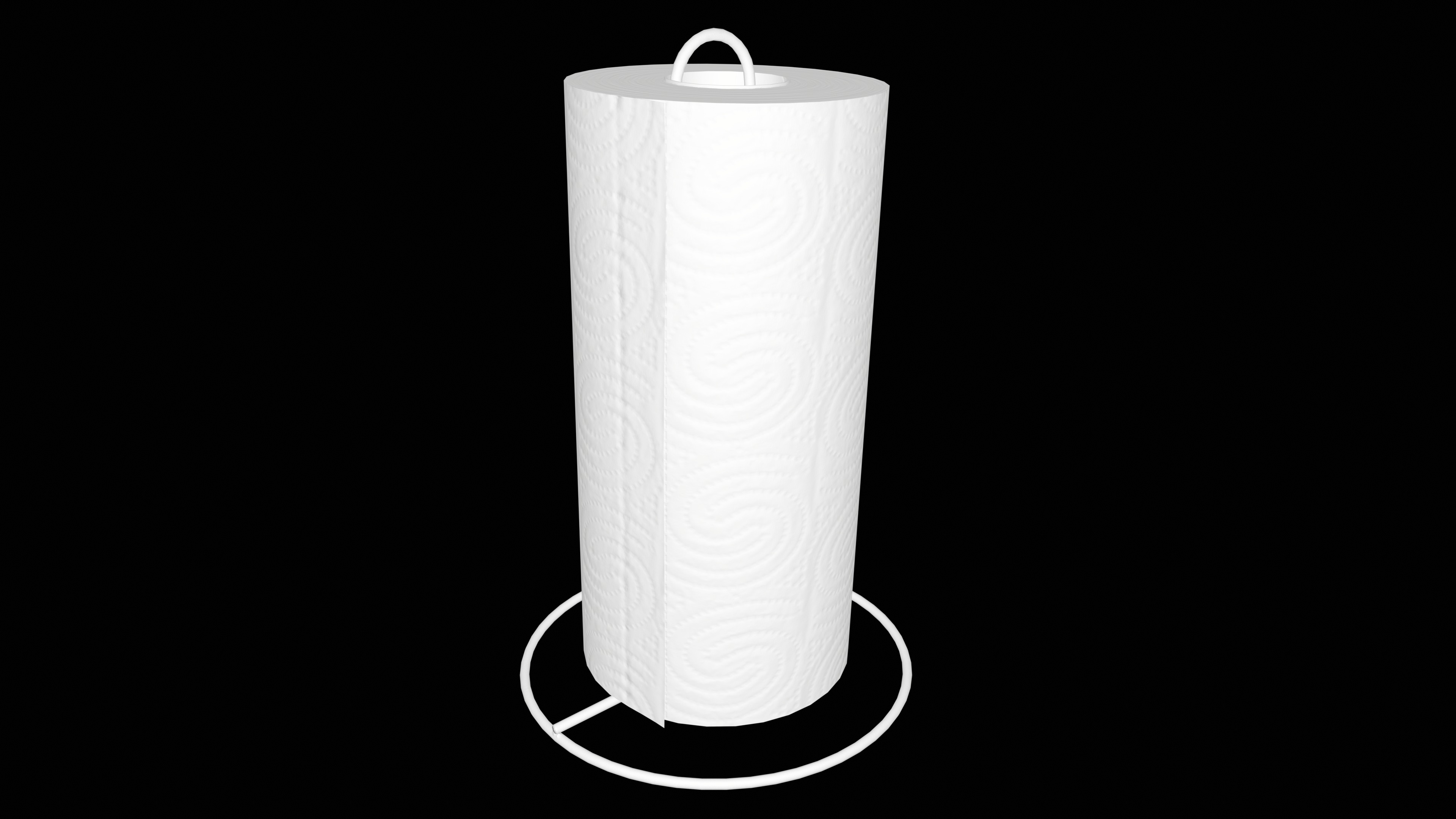 Paper Towel Roll Holder 4K Low-Poly Game-Ready Low-poly 3D model_4