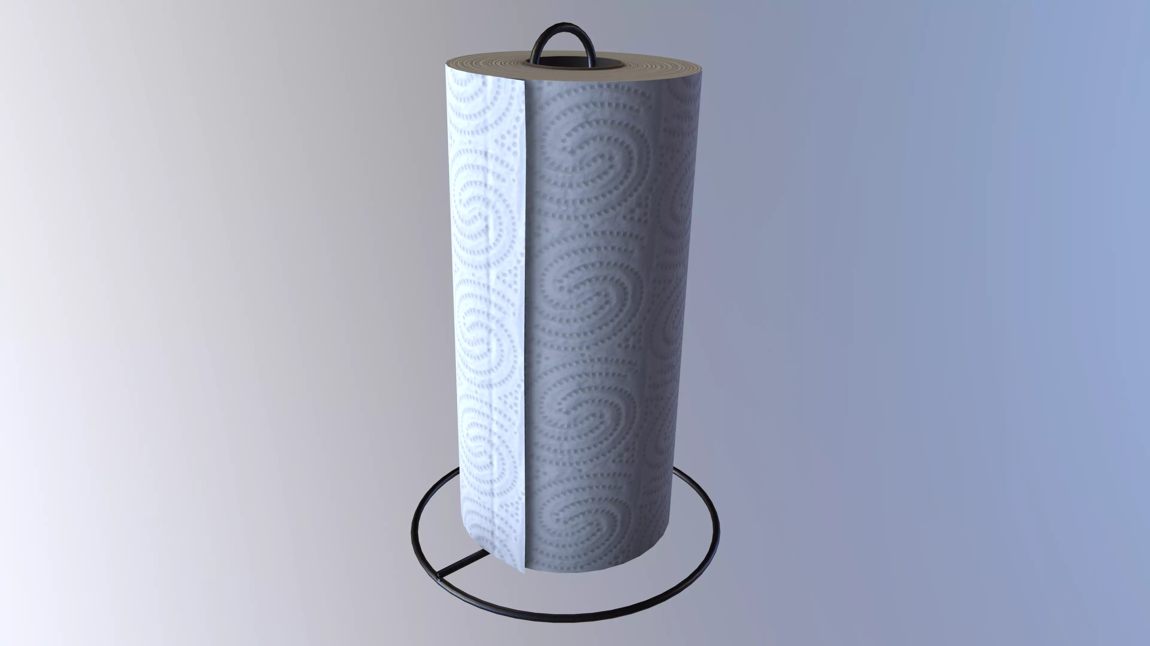 Paper Towel Roll Holder 4K Low-Poly Game-Ready Low-poly 3D model_0