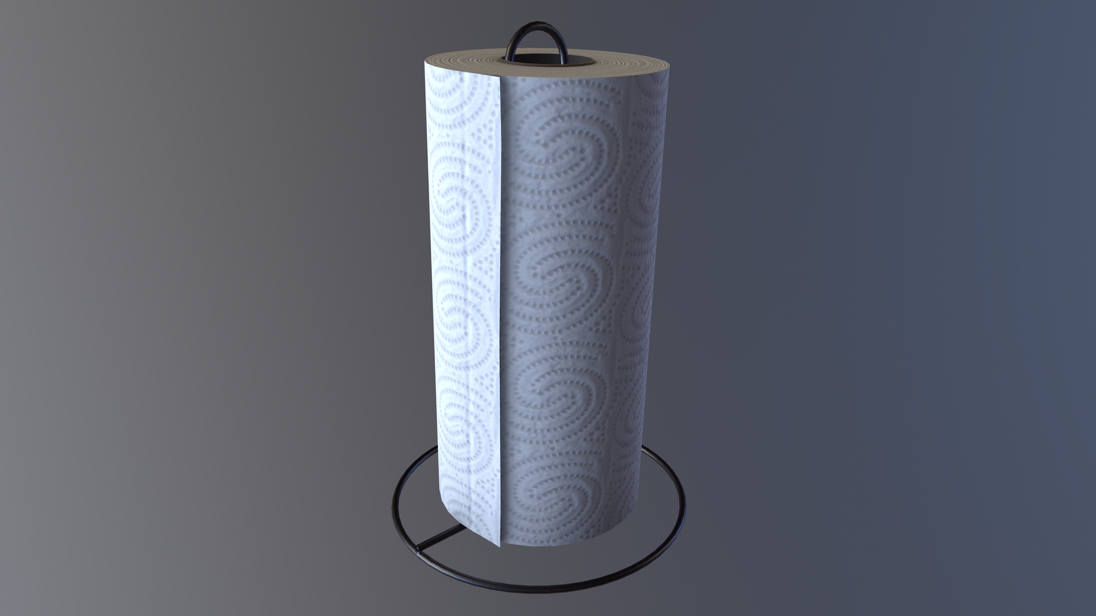 Paper Towel Roll Holder 4K Low-Poly Game-Ready Low-poly 3D model_3