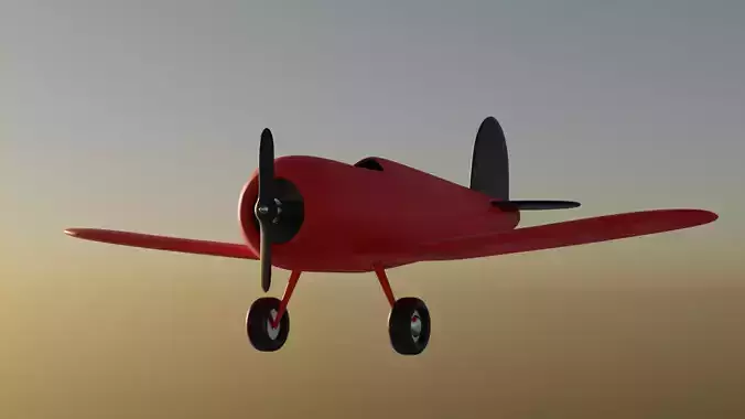 Red airplane single seater