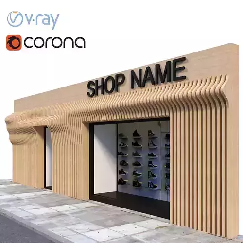 Entrance shoe shop Free 3D model