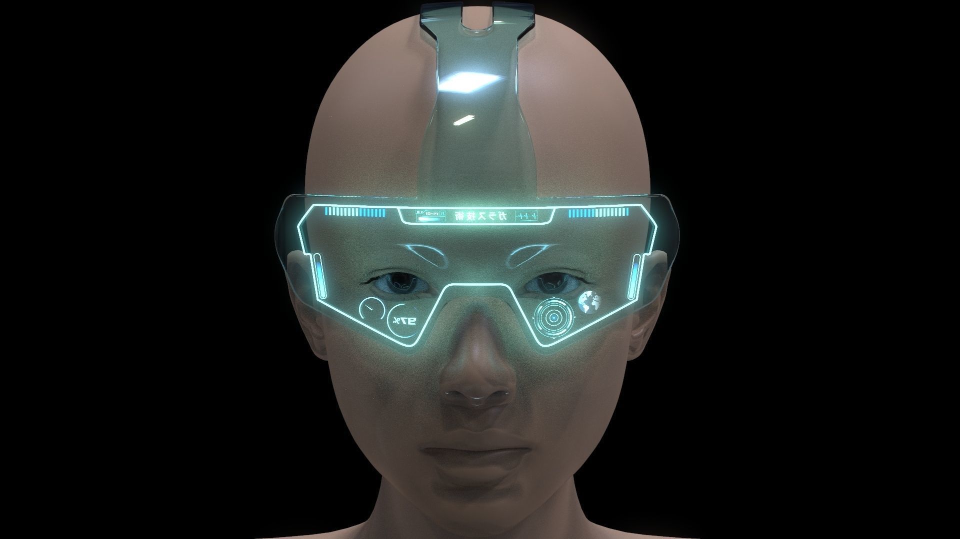 Sci fi glasses and helmet pack x9 3D Model Collection_24