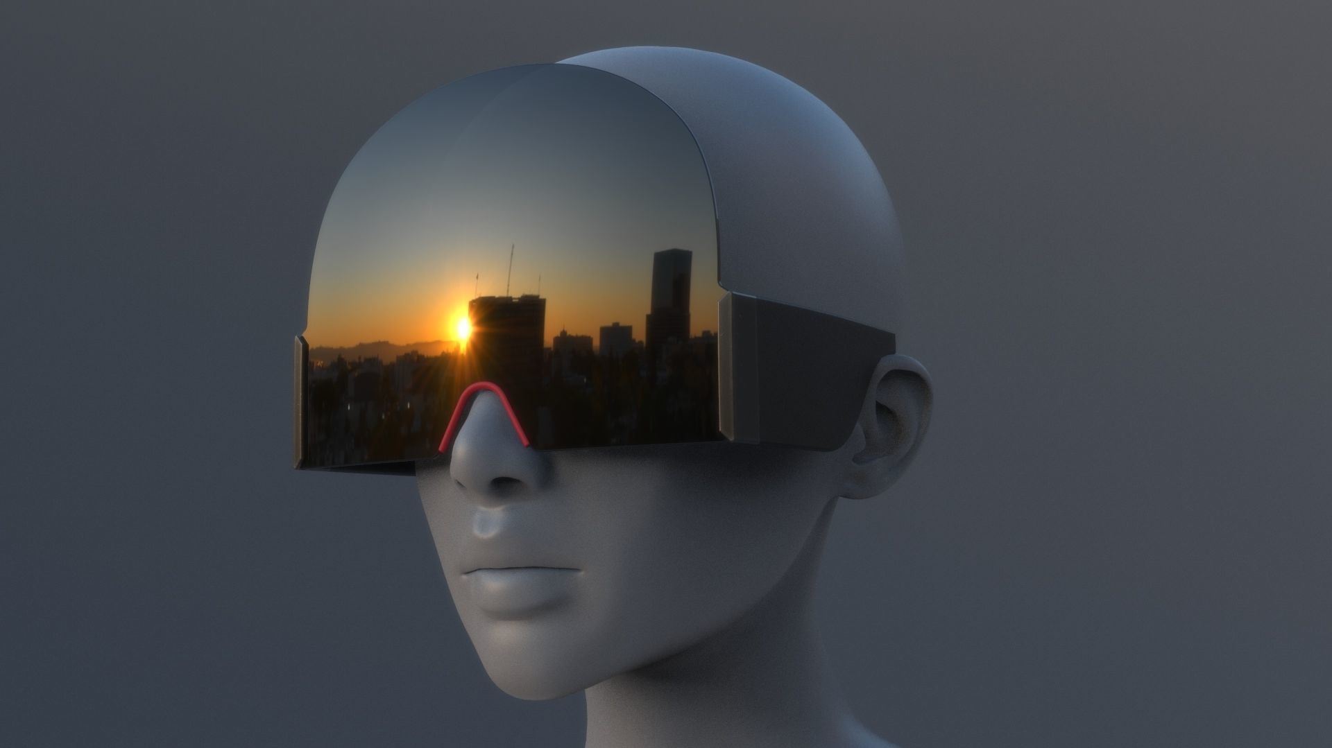 Sci fi glasses and helmet pack x9 3D Model Collection_52