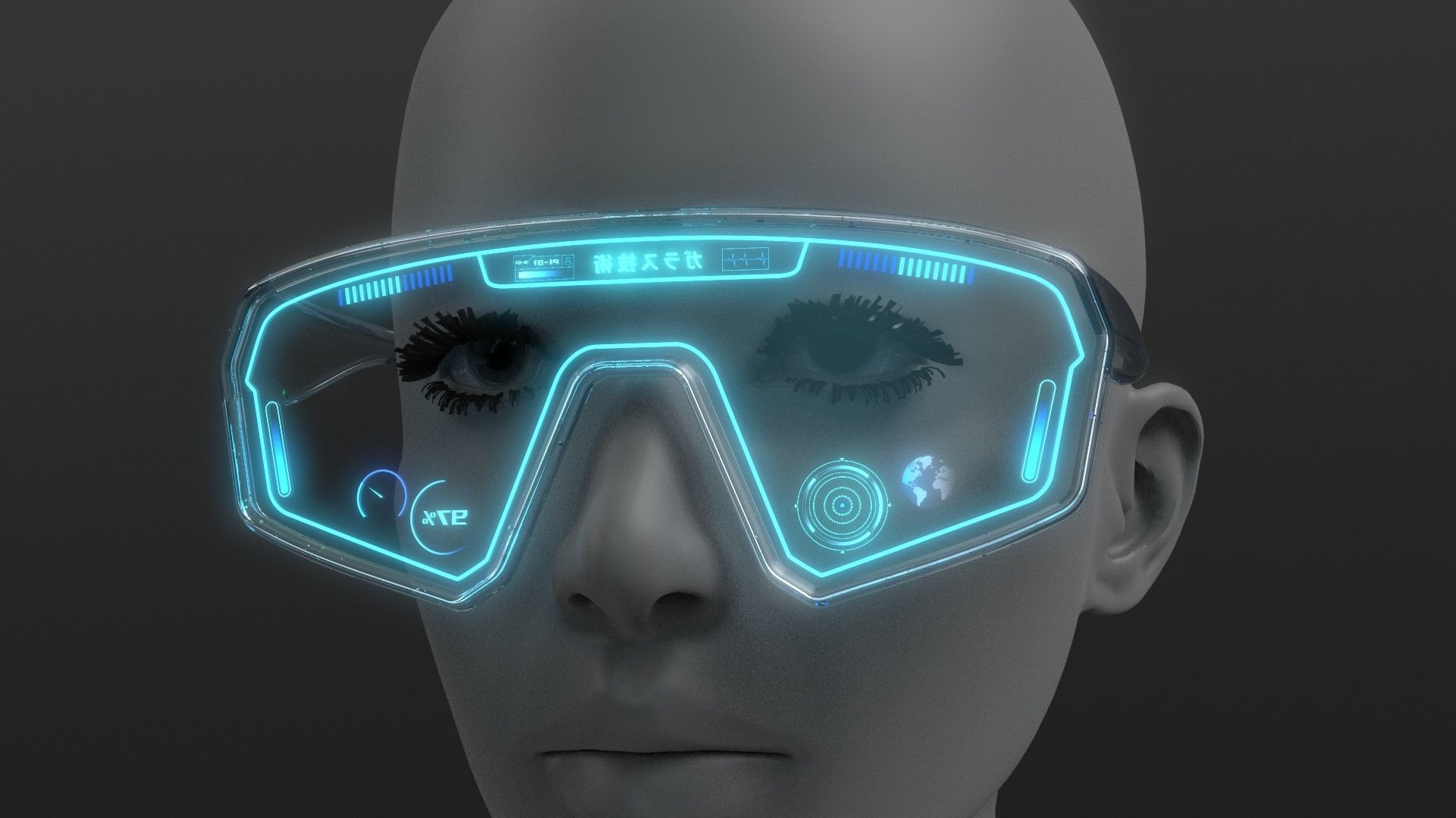 Sci fi glasses and helmet pack x9 3D Model Collection_30