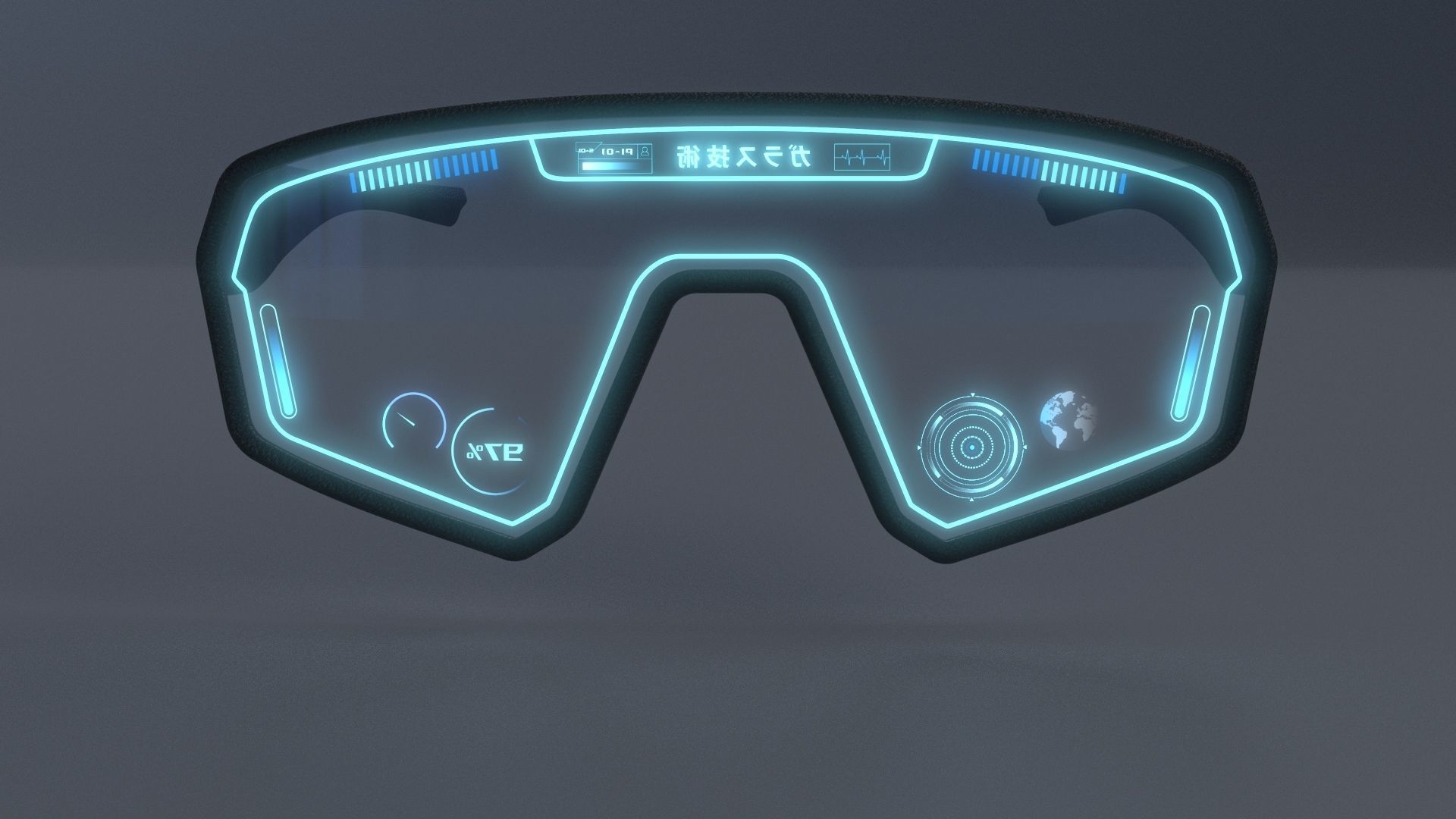 Sci fi glasses and helmet pack x9 3D Model Collection_29