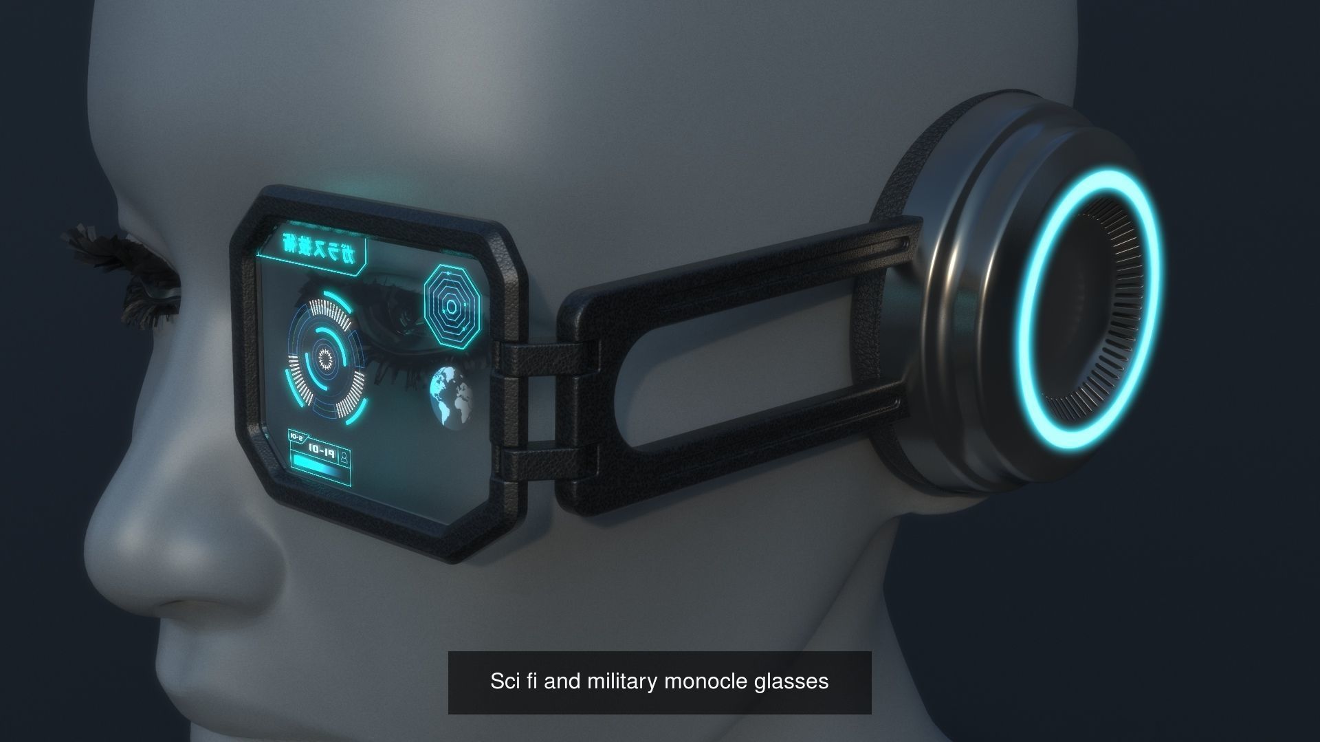 Sci fi glasses and helmet pack x9 3D Model Collection_5