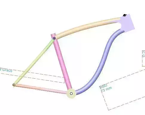 3D Bicycle rainbow colored pipe with handle