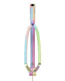 3D Bicycle rainbow colored pipe with handle 3D model_1