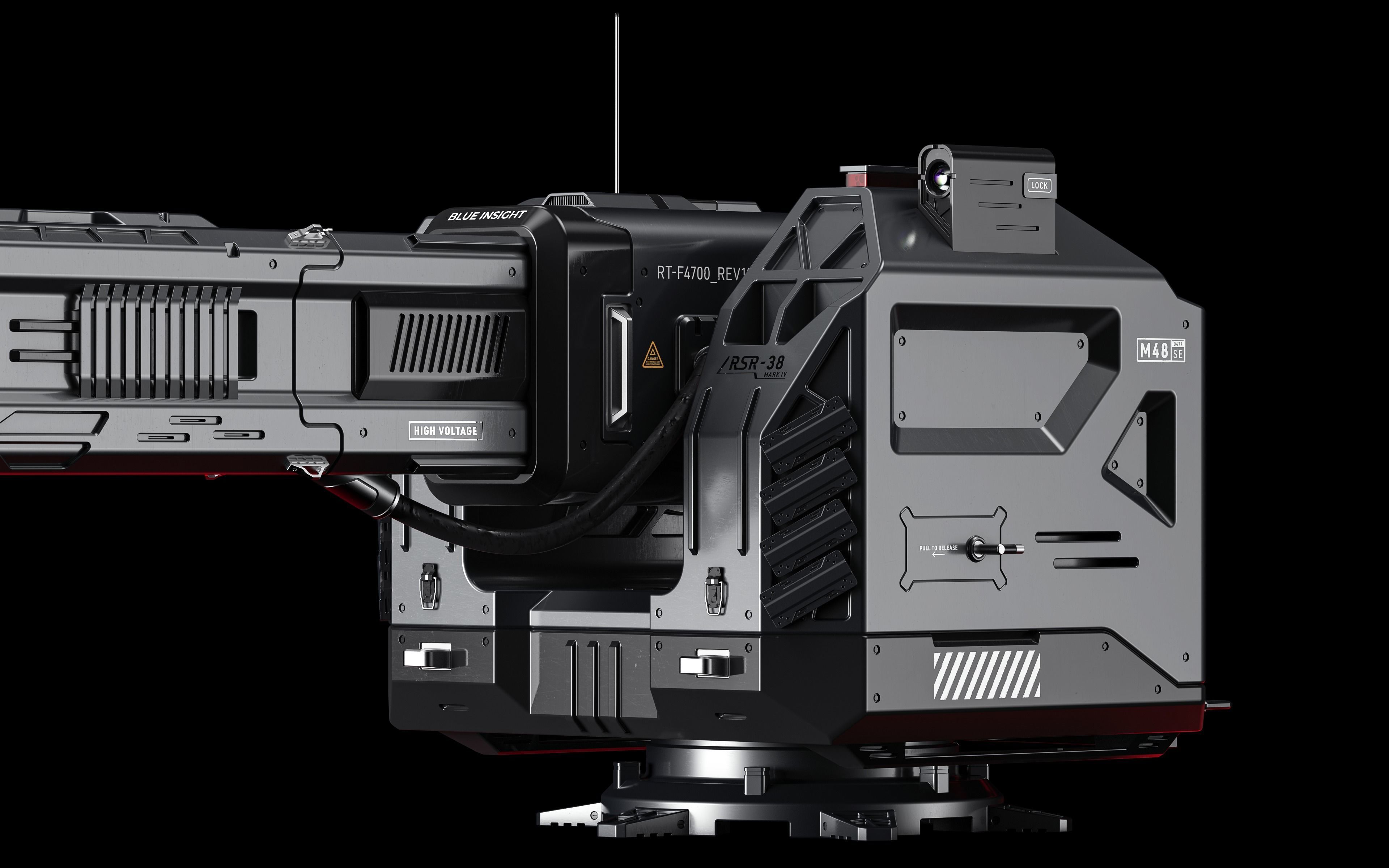 Scifi Laser Turret 3D model_1