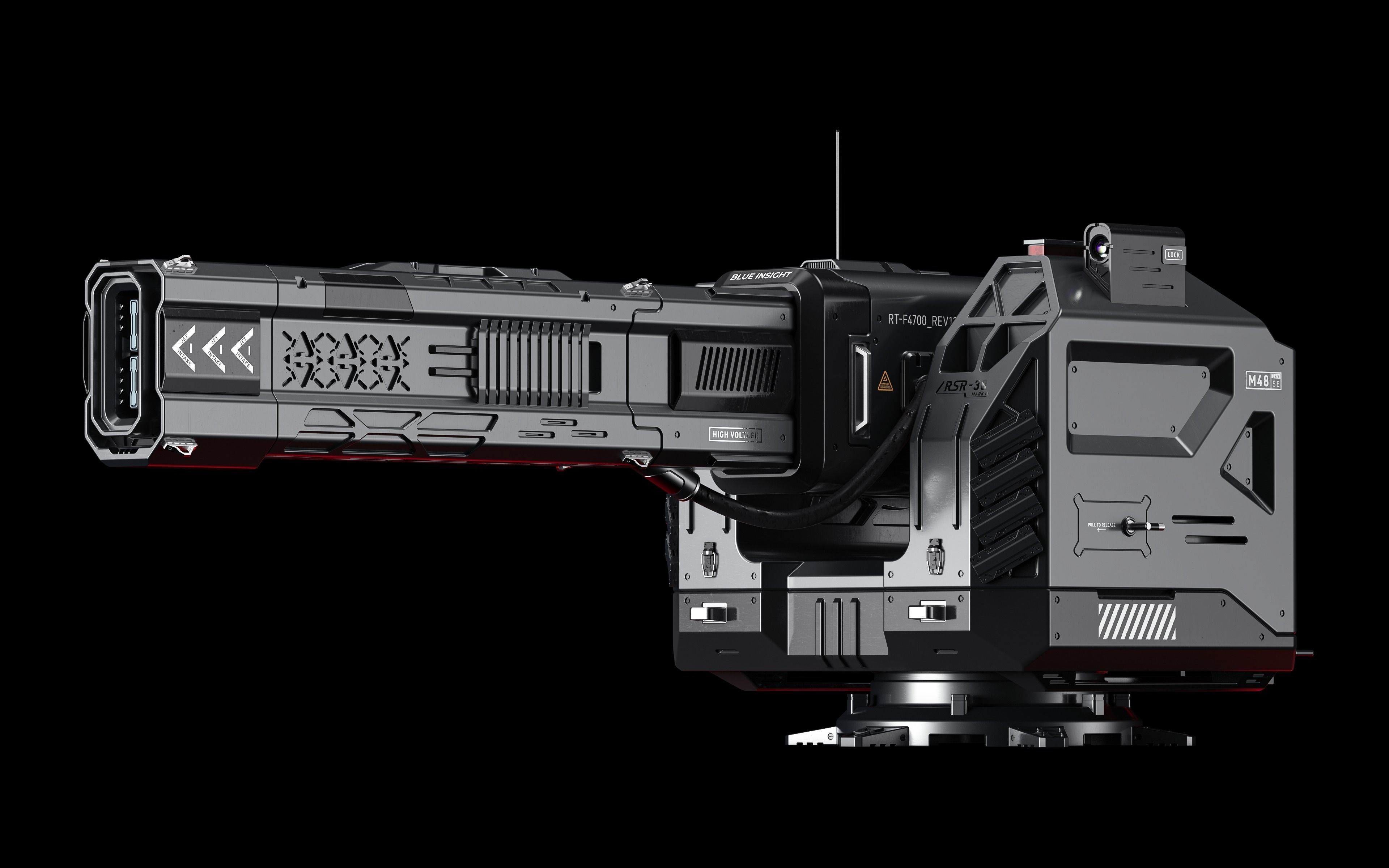 Scifi Laser Turret 3D model_2