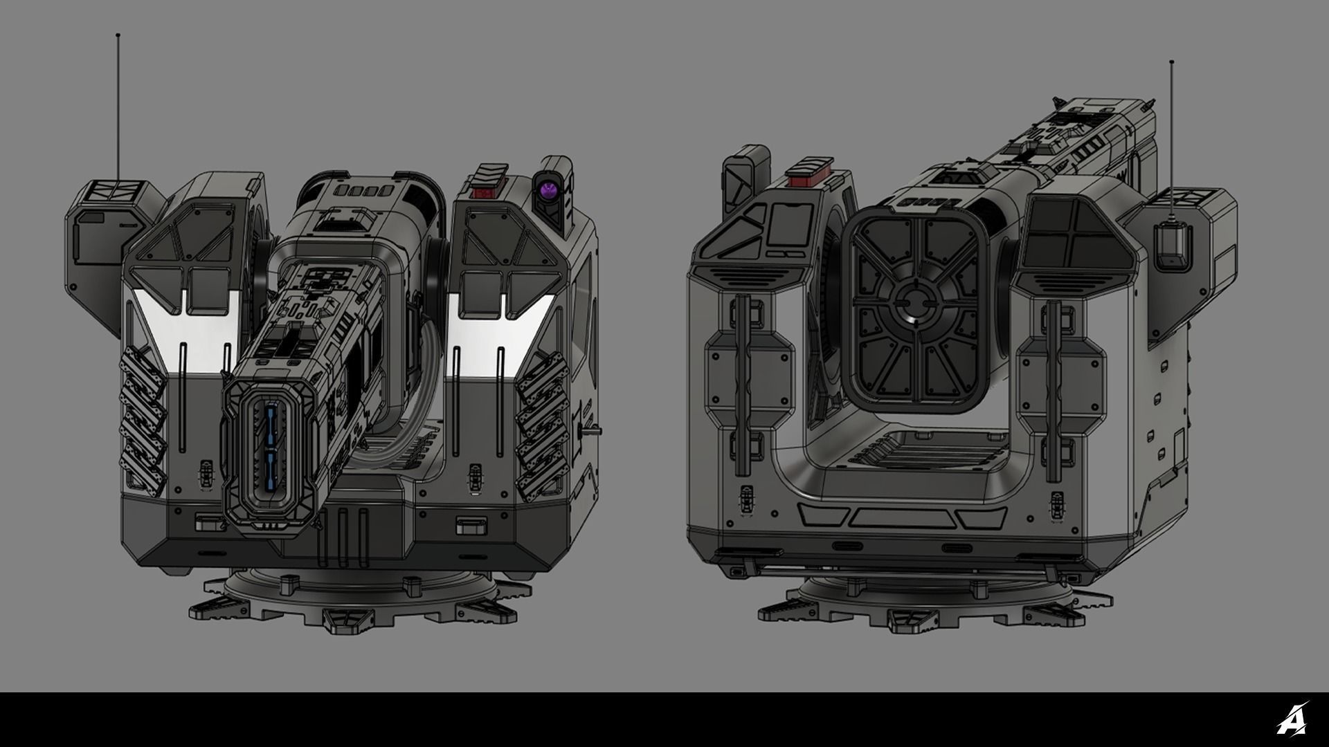 Scifi Laser Turret 3D model_4