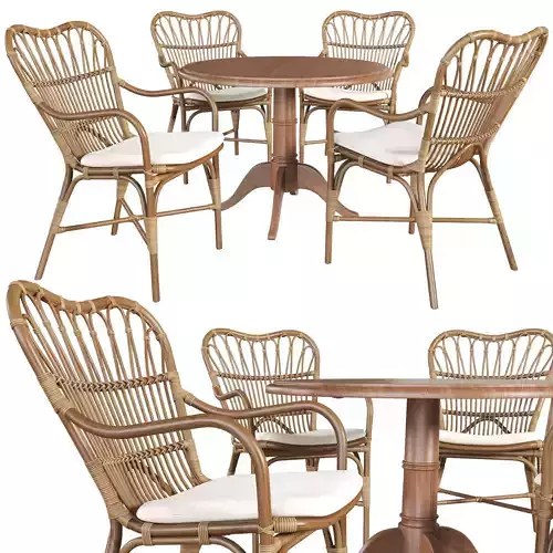 Margret Dining Chair and Michel Teak Dining Table