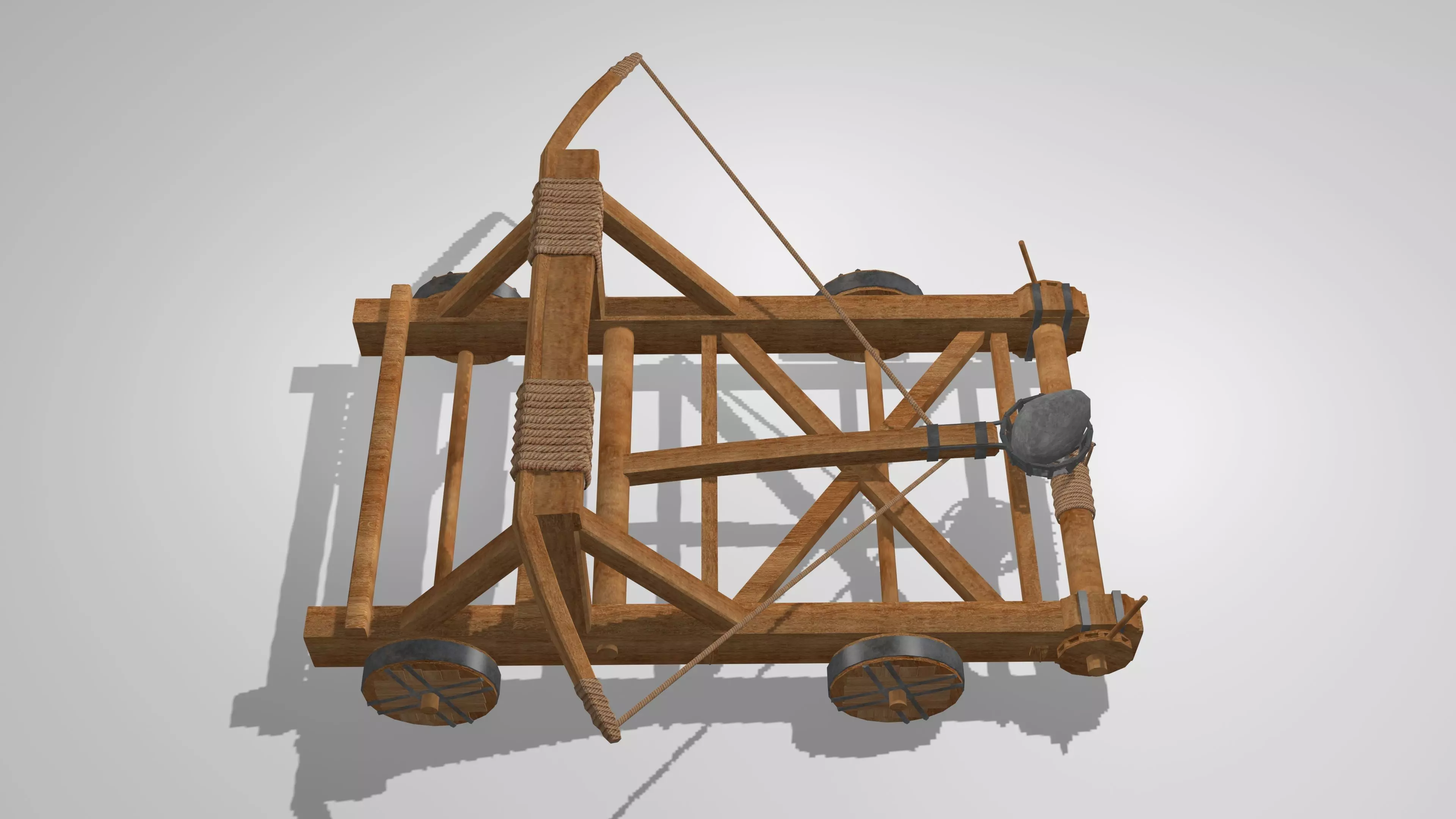 Medieval Catapult Low-poly 3D model
