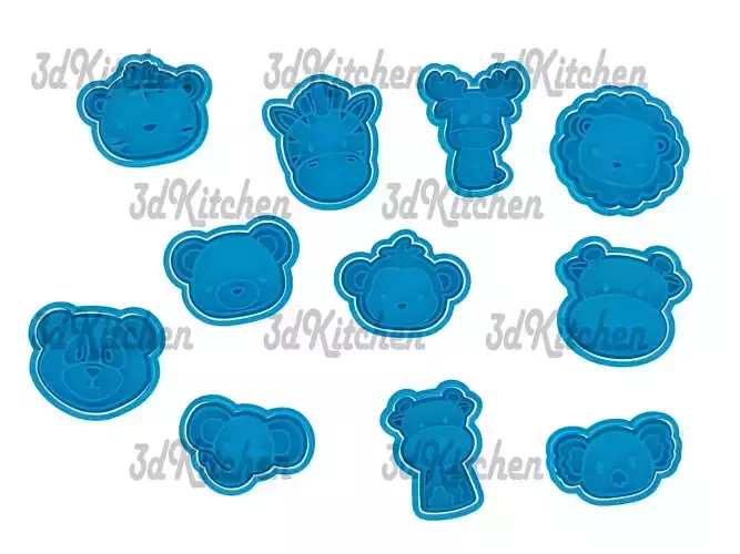 Jungle animals cookie cutters Stl