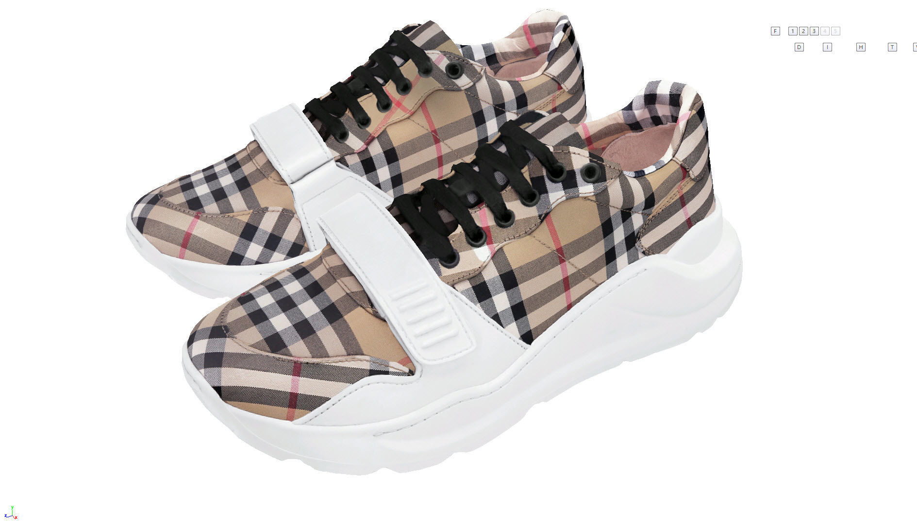 BURBERRY Vintage fanshion sneaker 3D model_14