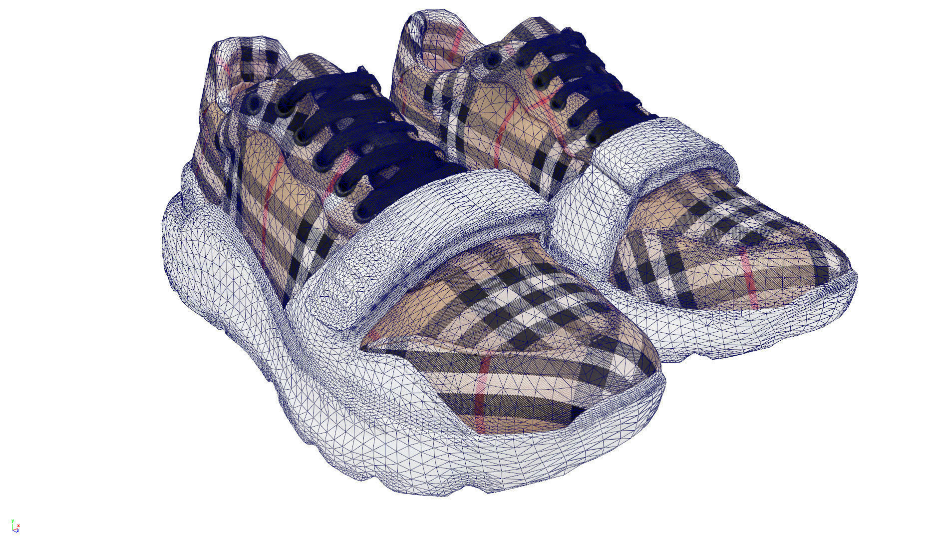 BURBERRY Vintage fanshion sneaker 3D model_15