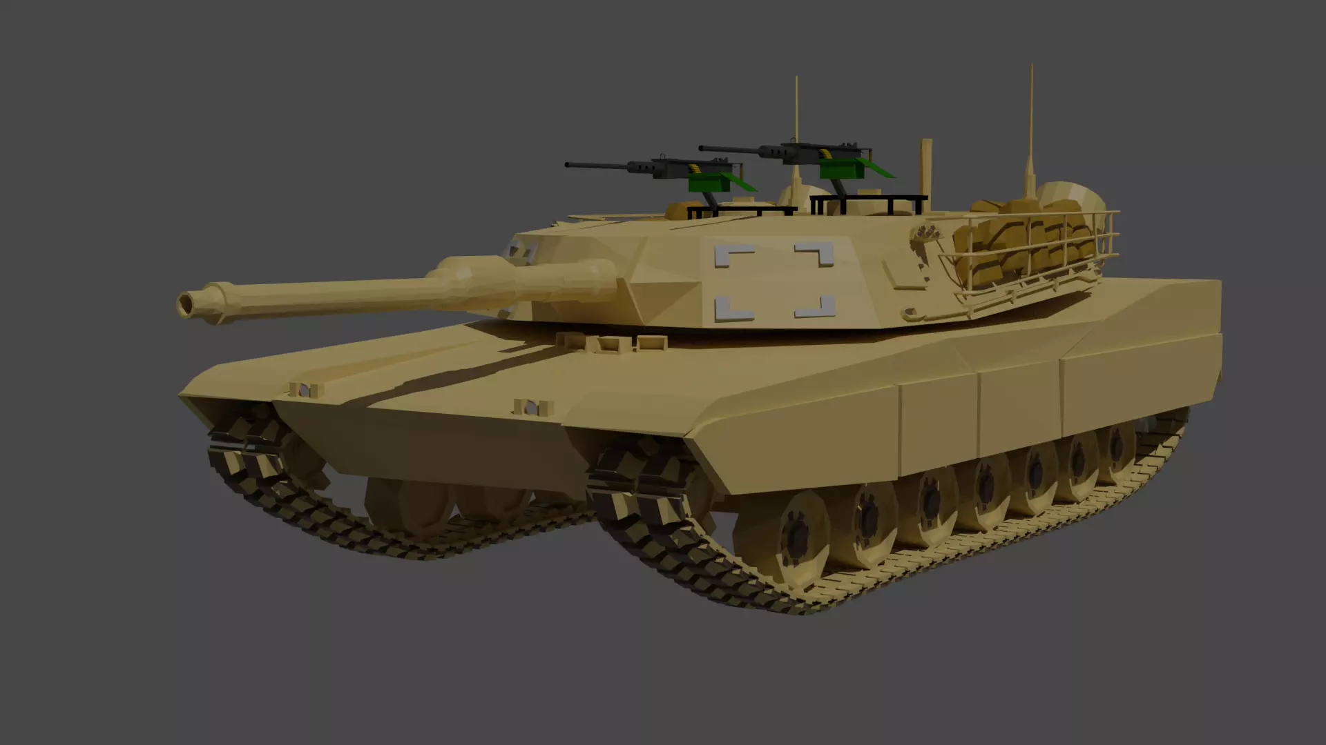 M1 Abrams low poly Free low-poly 3D model