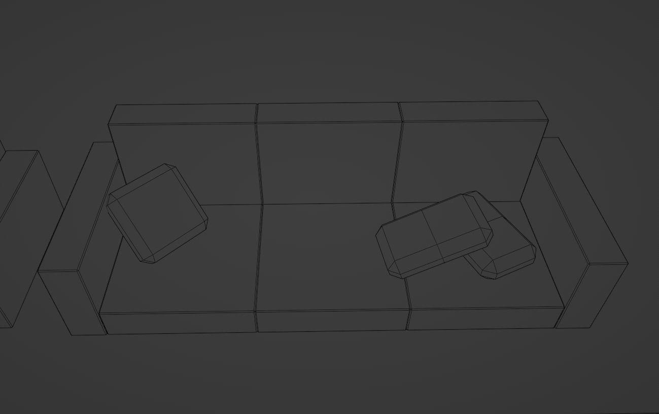 low-poly interior living room furniture set Free low-poly 3D model_13