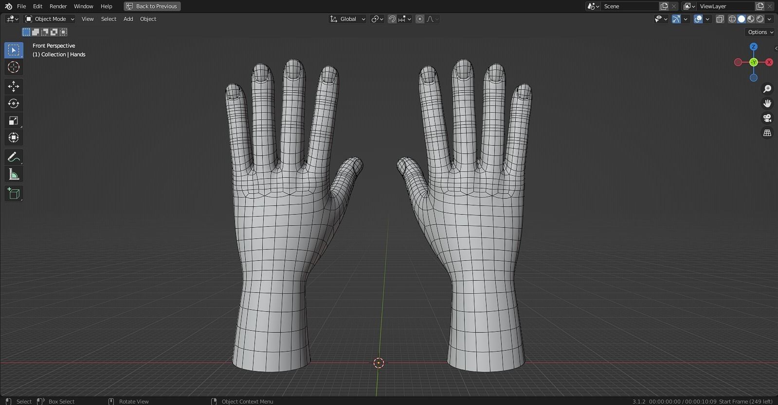 Stylized hand with nails 3D model_2