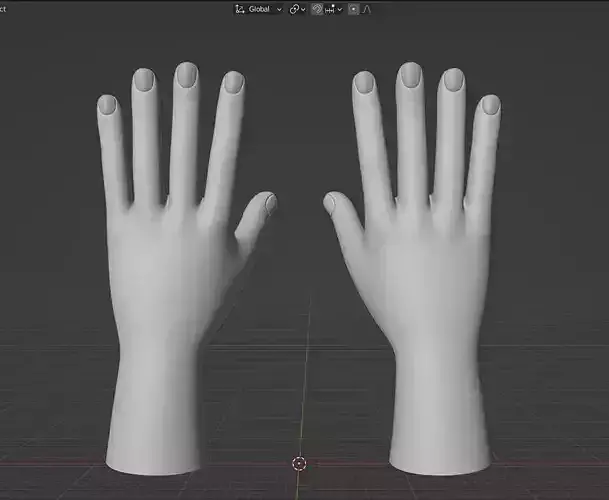 Stylized hand with nails 3D model