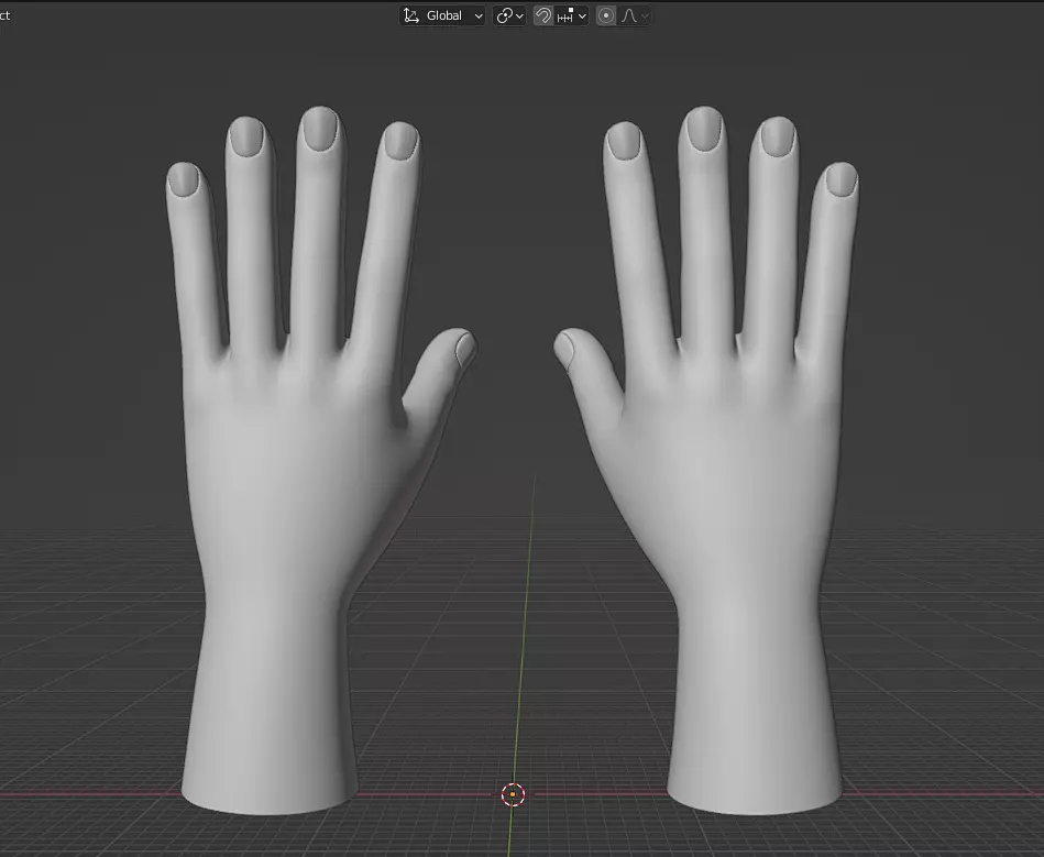 Stylized hand with nails 3D model_0