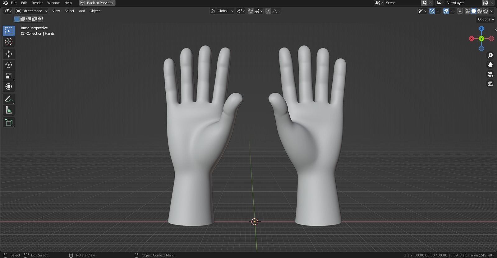 Stylized hand with nails 3D model_1