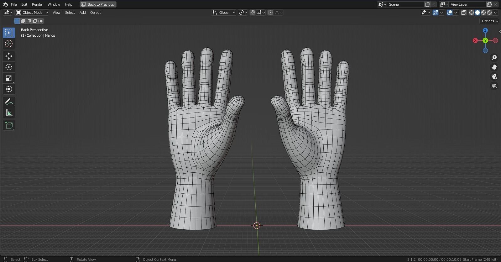 Stylized hand with nails 3D model_3