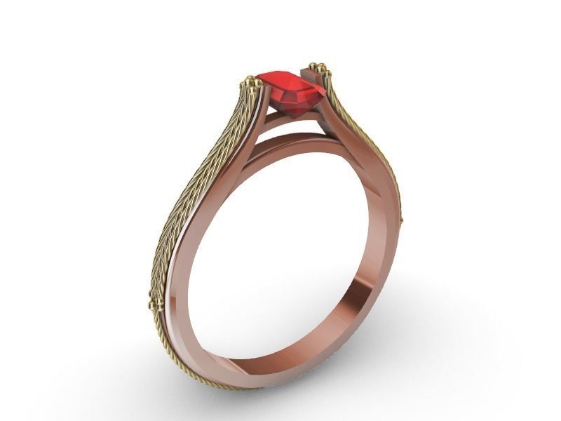 cathedral ring emerald 3D print model_19